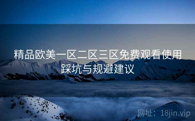 精品欧美一区二区三区免费观看使用踩坑与规避建议  第2张